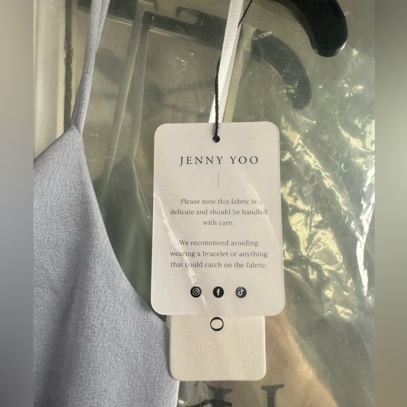 Jenny Yoo bridesmaid dress - Sylvie style in luxe satin & whisper blue - Picture 4 of 5